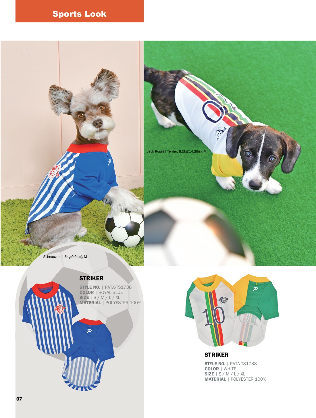 Striker Soccer Dog Jersey by Puppia - White